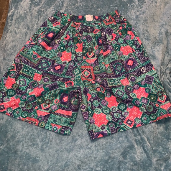 Multi-colored High Waisted Shorts - Picture 1 of 6